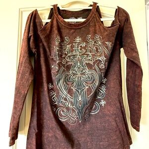 Affliction Women's Brown Long Sleeve Top